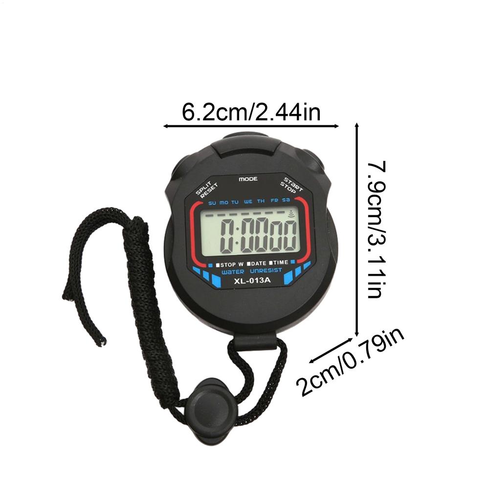 

Многофункциональный секундомер-счетчик Ручной спортивный секундомер Цифровой дисплей Фитнес-таймер Водонепроницаемый хронометр с будильником