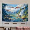 Realistic Dinosaur Tapestry, 150x100cm Prehistoric Waterfall & Mountain Wall Decor for Boys Room & Birthday Party