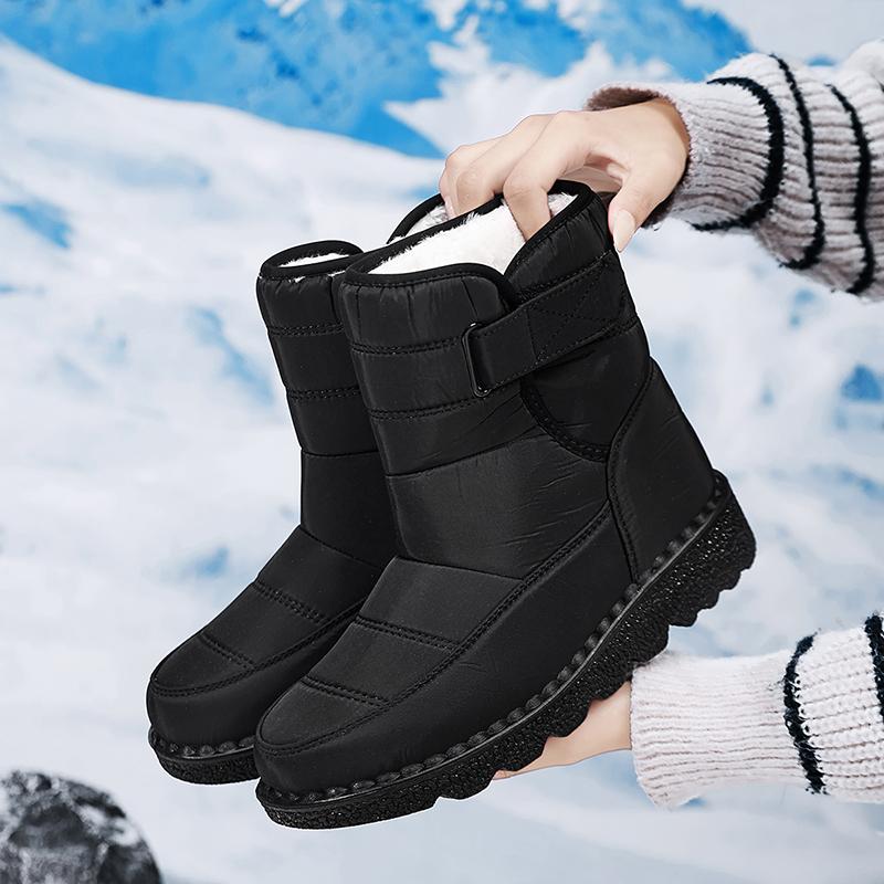 TUINANLE Women's Warm Cotton Shoes Nylon Snow Boots Winter Ankle Boots Non-slip Short Boots