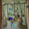 Geometric Copper Pendant Necklace With Colorful Dangle Charms For Unisex Fashion Accessory