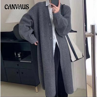 Autumn and Winter Women's Cardigan Sweater Jumper Long Jumper Jacket Lazy Wind Big Yards Thick Knitted Cardigan