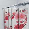 Floral Heart Shower Curtain - Romantic Bathroom Decor