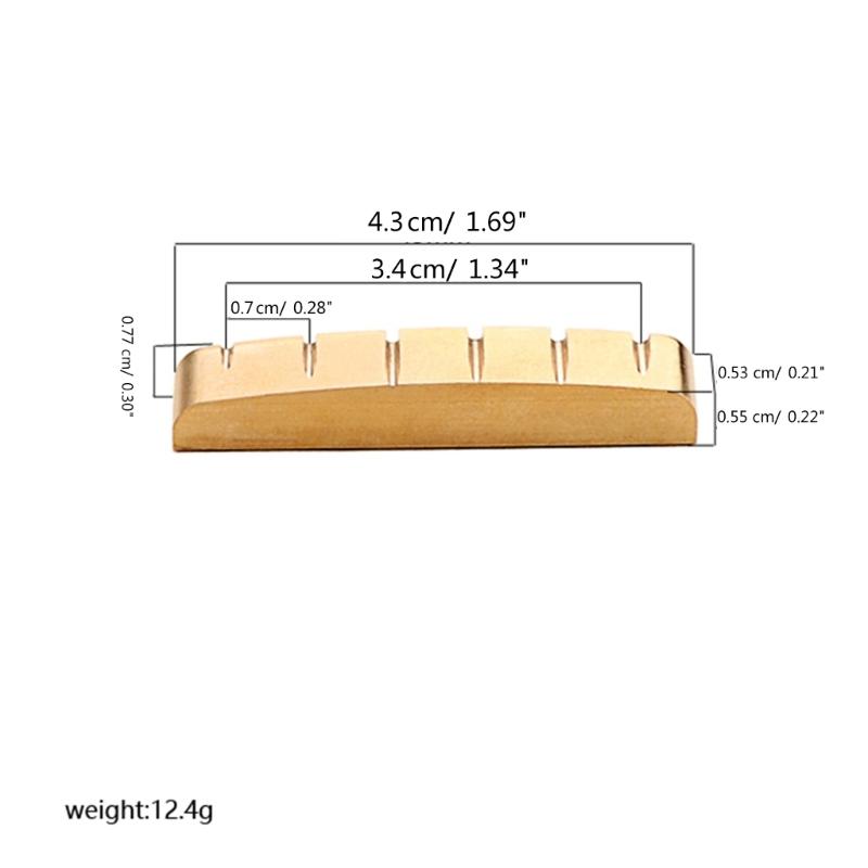 6 String Guitar Nut Saddle Premium Brass Pre-Slotted Top Nut Vintage Style Electric Guitar Accessories Flat Bottom