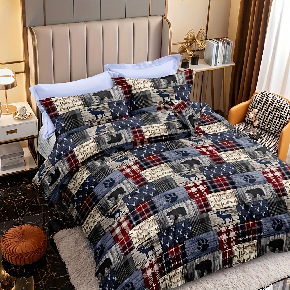 Rustic Print Bedding Set Soft Comfortable Duvet Cover For Bedroom Guest Room (1*Duvet Cover + 2*Pillowcases Without Core)