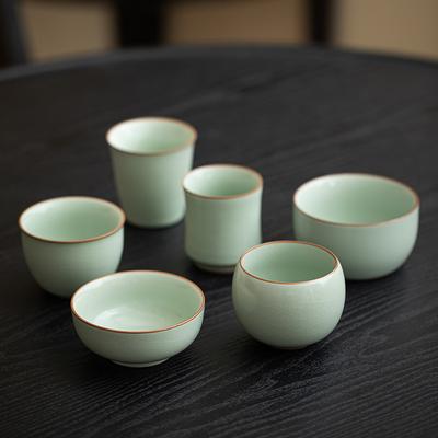 Japanese Ru Kiln Ceramic Tea Cup Creative Chinese Small Personal Cup Tasting Puer Tea Bowl Household Kung Fu Tea Set Accessories