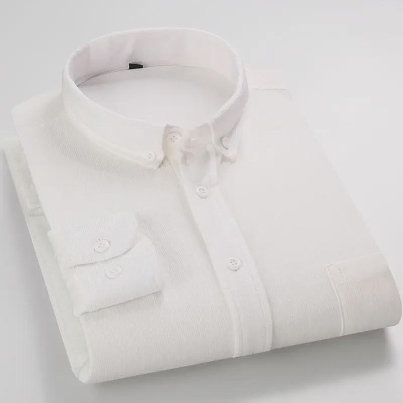 Pánská manšestrová košile s dlouhým rukávem - Ležérní svislé pruhy pro středního věku a starší