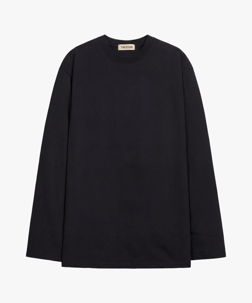 Deoseutoli [8-Count] Simple Heavy Long Sleeve Tee (Black)