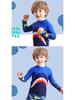 2025 Boys' Shark Print Long Sleeve Two-Piece Swimsuit Set