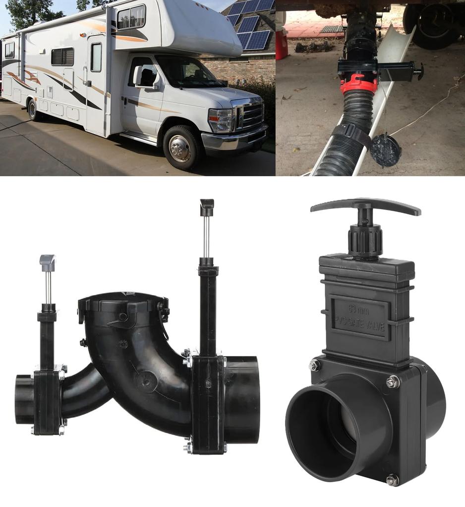 PVC Drain Gate Valve with Slip-Joint Assembly - Drain Waste System for RV, Trailer & Farm (Durable, Easy Install)