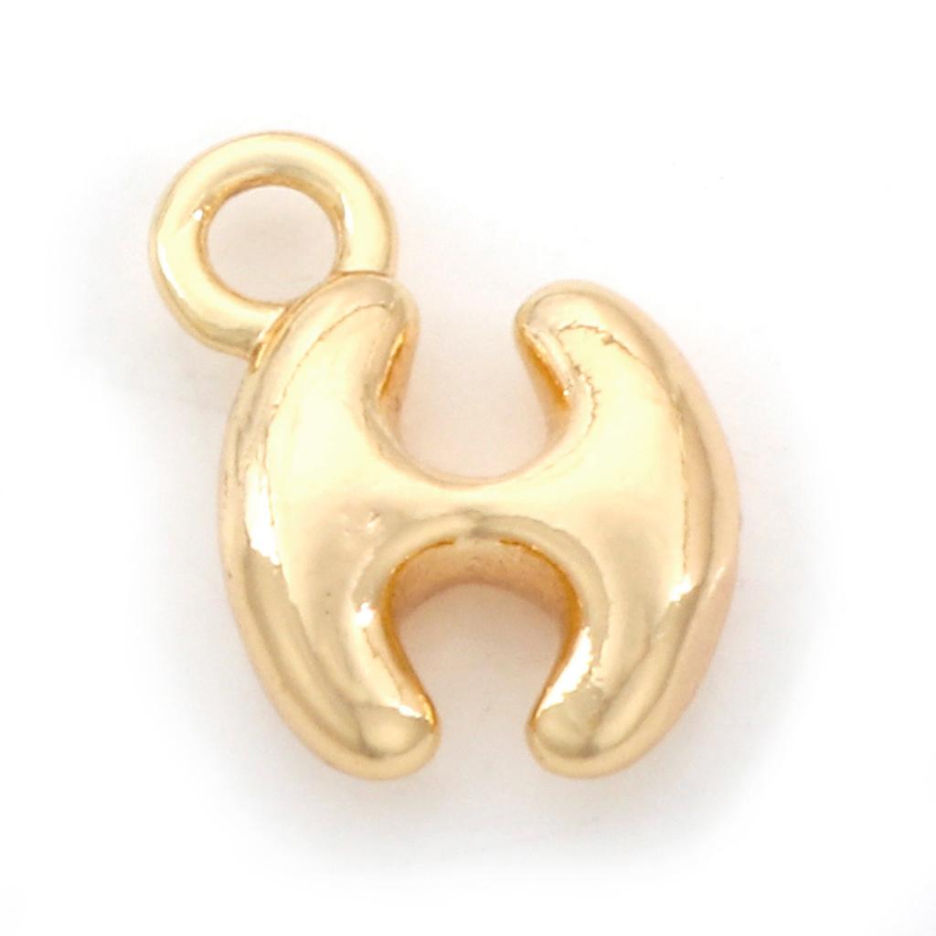 3 Piece Brass Charms 18K Real Gold Plated Capital Alphabet/ Letter Message " A-Z " Pendant Accessories DIY Personalized Jewelry