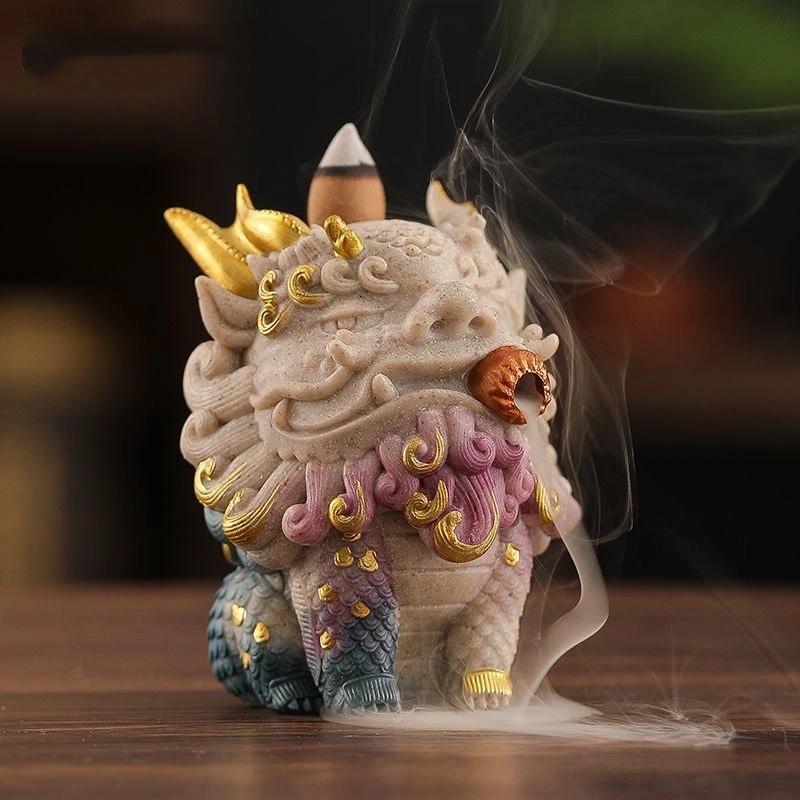 Creative Backflow Incense Burner Pixiu Ornament Home Indoor Living Room Decoration