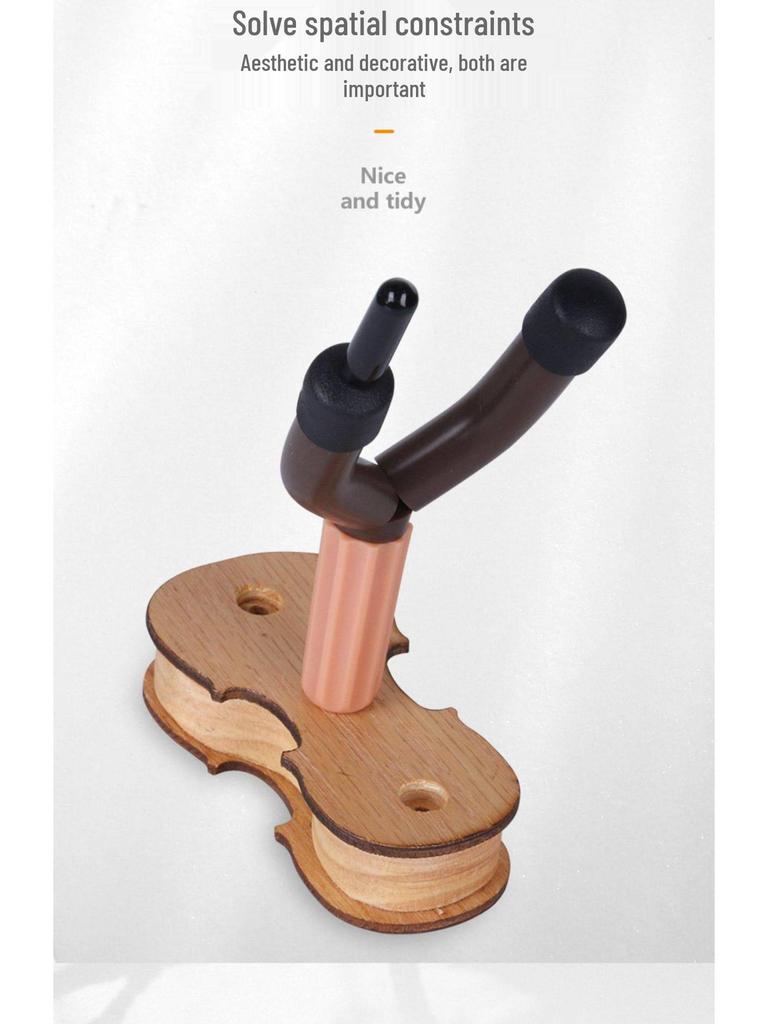 Solid Wood Erhu Wall Mount Display Stand for Music Store or Home Use