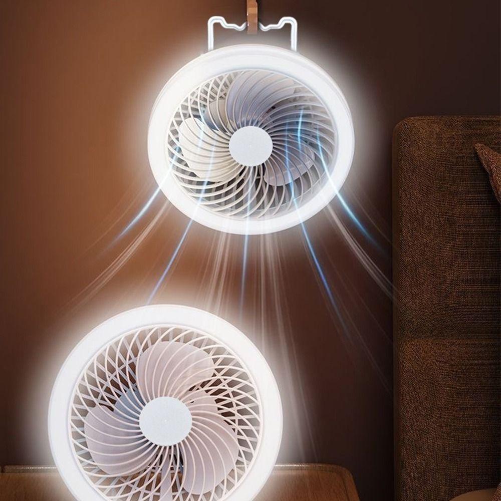 USB Rechargeable Ceiling Fan Light Energy Saving Electric Fan Night Lamp  Outdoor Tent