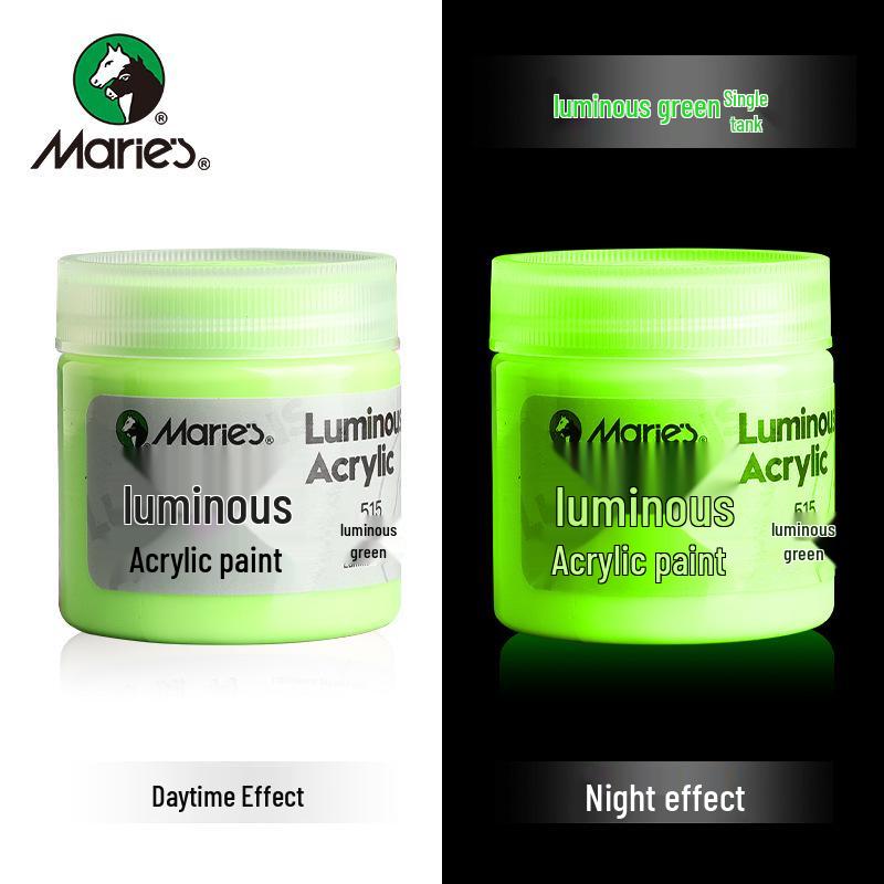 Mali Peinture Acrylique Lumineuse 50ml Glow pour Peinture à la Main Bricolage Graffiti & Vêtements