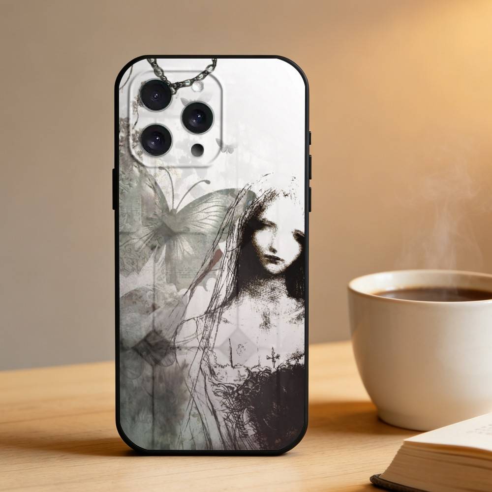 Gothic Coquette Cyber Sigilism  Phone Case For iPhone 16,15,14,13,12,17,Pro Max,Plus Silicone Black Case