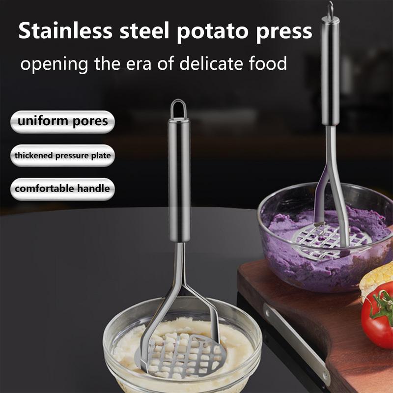 Potato Smasher Stainless Steel Hangable Puree Juice Maker Household Kitchen Gadget Manual Food Masher Utensil For Baby Food