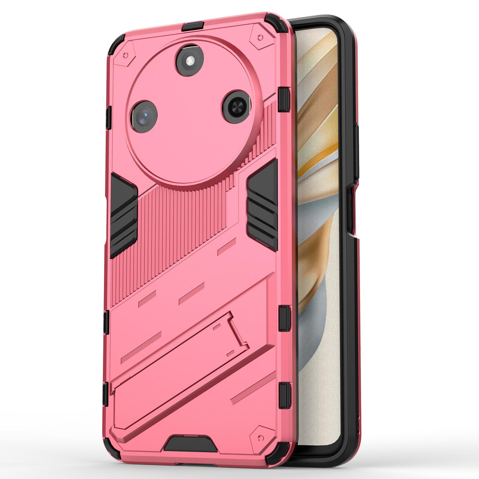 

For Honor X60 5G Case PC+TPU Shockproof Phone Cover with Kickstand Rose