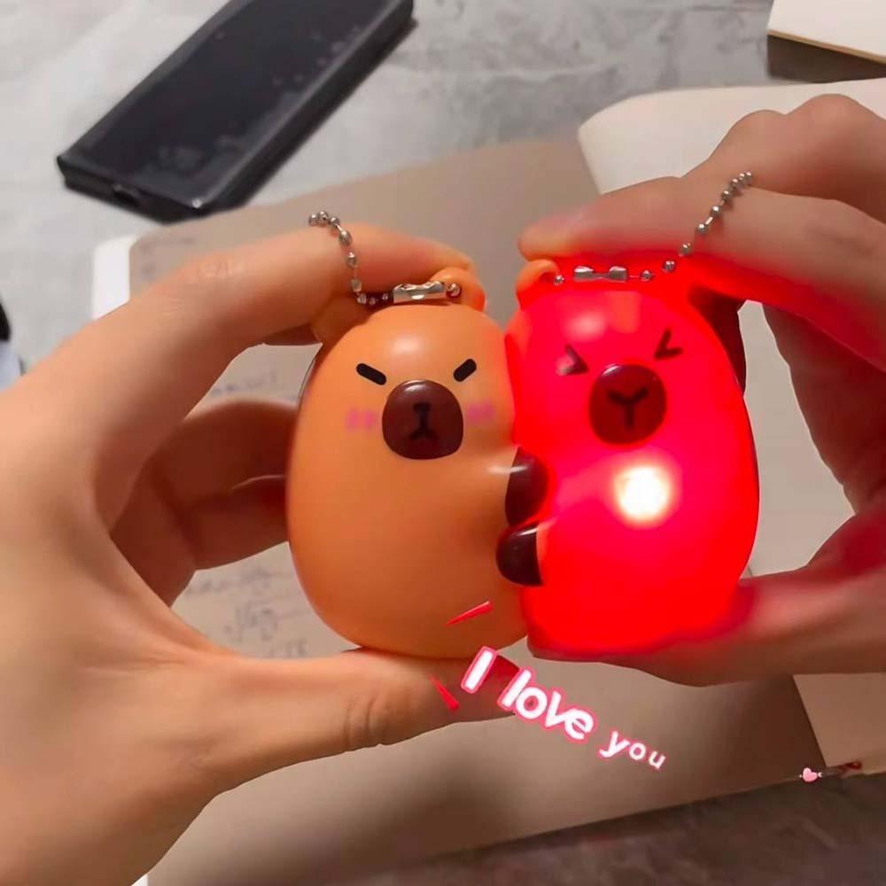 2pcs/set Cute Couple Pendants Plastic Bag Charm Funny Cartoon Animal Key Ring Boys