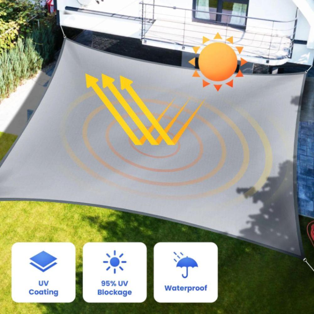 Waterproof Sun Shade Sail Breathable Awning Outdoor Canopy Terrace