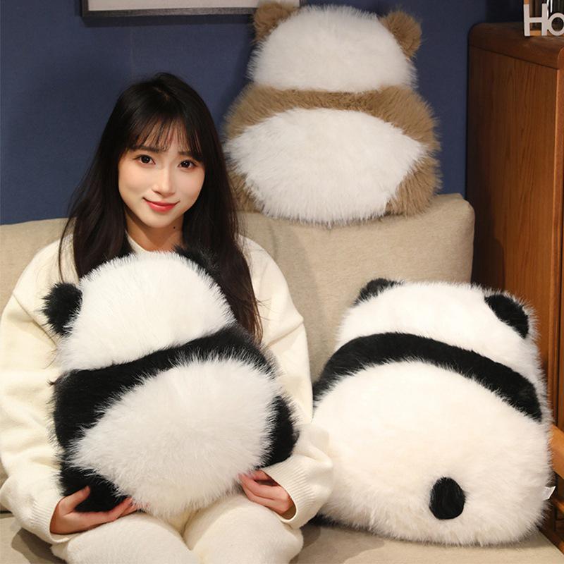 Cute Panda Imitation Wool Back Cushion for Sofa or Bedside