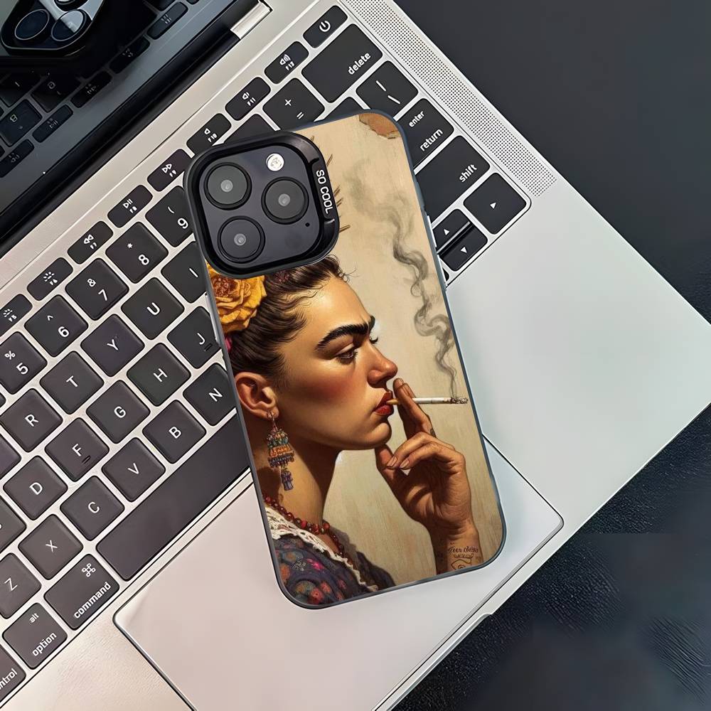 

Fashion F-FridaS-S K-Kahlo Phone Case For iPhone 17,16,15,14,13,12,11,Pro,XS,Max,Plus,Mini,SE4,E Black Matte Shockproof Cover iPhone13mini
