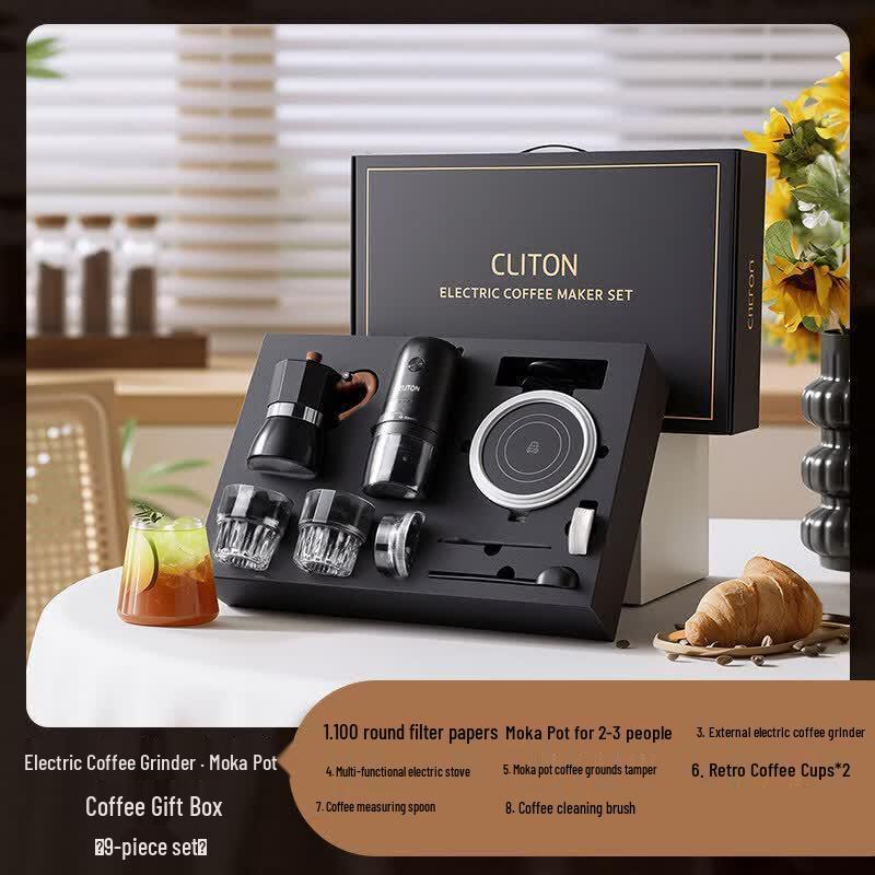 Qiwai Pour-Over Coffee Maker Set with Manual Grinder