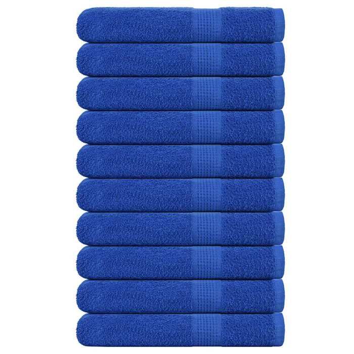 VidaXL Serviettes de sauna 10 pcs bleu 80x200 cm 360 g/m² 100% coton, serviette, serviette de bain, serviette en coton 136721