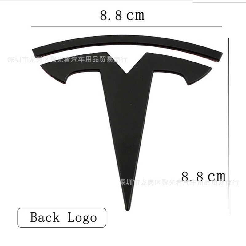 ALL1 metal For Tesla- Car Front Emblem Rear Trunk Emblem Suitable for Model 3 Mode Y logo replacement rear and rear logos blackening
