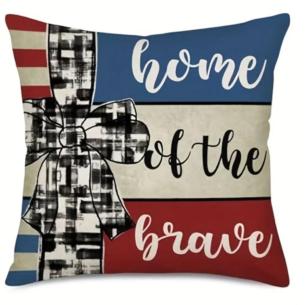 

Американский Кантри Стиль Патриотический Узор Домашний Декор Наволочка Гостиная Диван Полиэстер Наволочка с Молнией 30x30cm чёрный