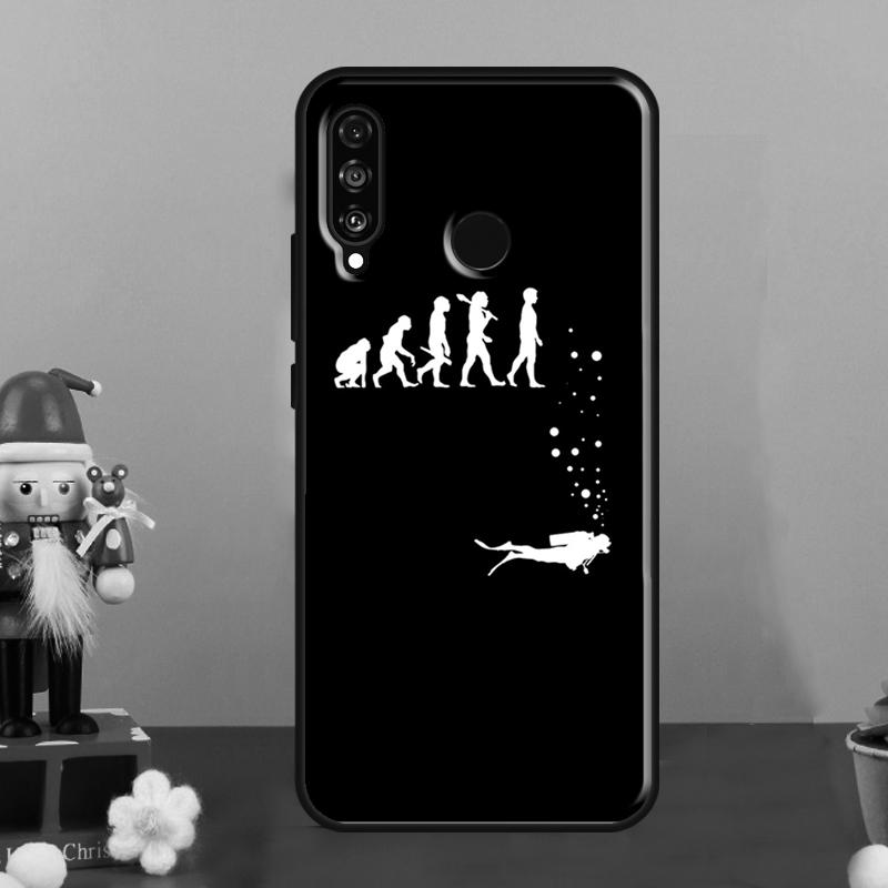 Diver Down Scuba Flag For Huawei Nova 10 9 SE 12i 12s 11i 8i Y90 Y60 Y70 Y72 Y73 Y61 Y91 P30 P40 Lite P60 Pro Case