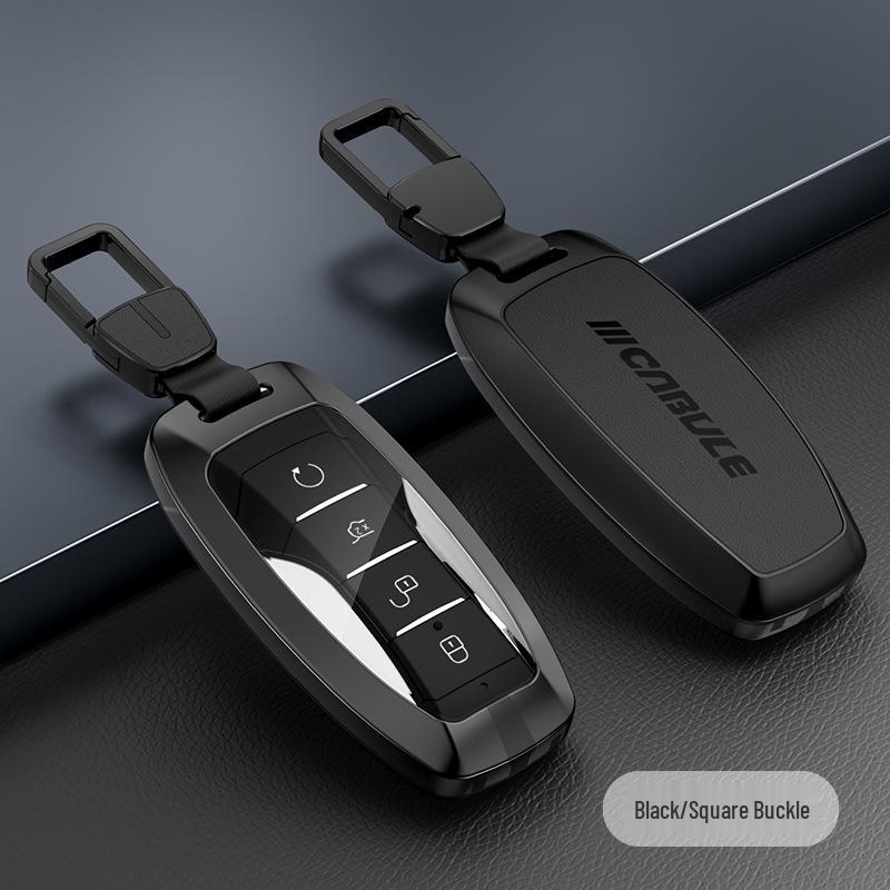 BYD Car Key Case: Metal & Leather for Qin Pro, Song Pro, Tang, Han Models