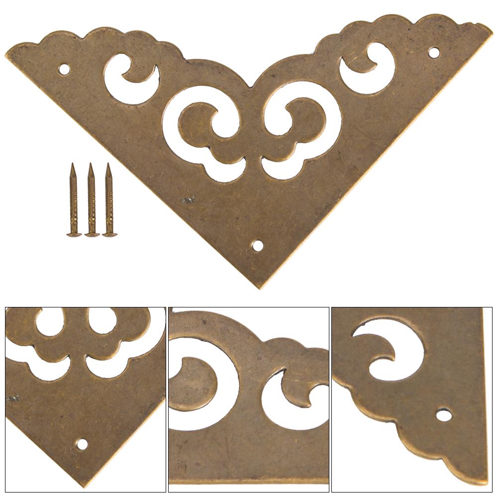 5 Pcs Corner Protector Antique Style Case Box Pure Brass Cloud Shaped CornerBronze
