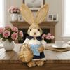 Realistic Design Woven Bunny 35cm Size Bunny Figure Easter Straw Rabbit  Window Display