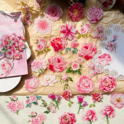 Floral Stickers for Scrapbooking Transparent Flower Decals for Journaling, Planner, Cardmaking, Laptops, Decoration