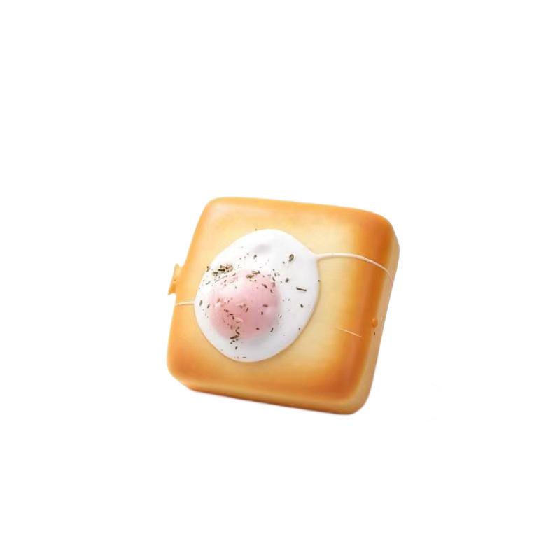 Net Red Fried Egg Toast Squeeze Toy - Soft, Slow Rebound, Sugary Egg Bread Simulation Decompression Toy