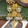 French Court-style Retro Water Drop Pendant, Multi-layer Pearl Necklace, Collarbone Chain Earrings Set, Elegant and Versatile