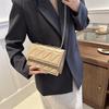 Solid Plaid Crossbody Bags For Women, Chain Decor Fashion Shoulder Bag Ladies Handbag For Daily Used CLE