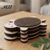 Wooden Mats for Hot Drinks Turtle/Butterfly Coasters Coffee Mugs And Tea Cups, Heat Resistant Rustic Kitchen Table Decor Mats, Insulation Pad
