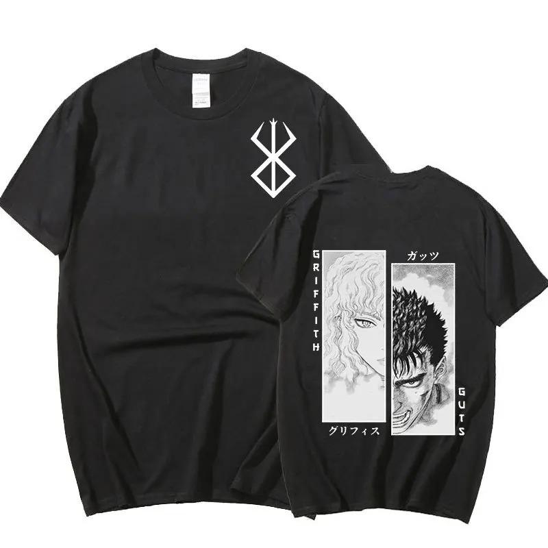 Anime Berserk Graphic Print Summer Men Women Cotton Oversized Short Sleeve T-Shirt Unsex Loose Casual Oversized Top Streetwear Fashion Summer New Tee