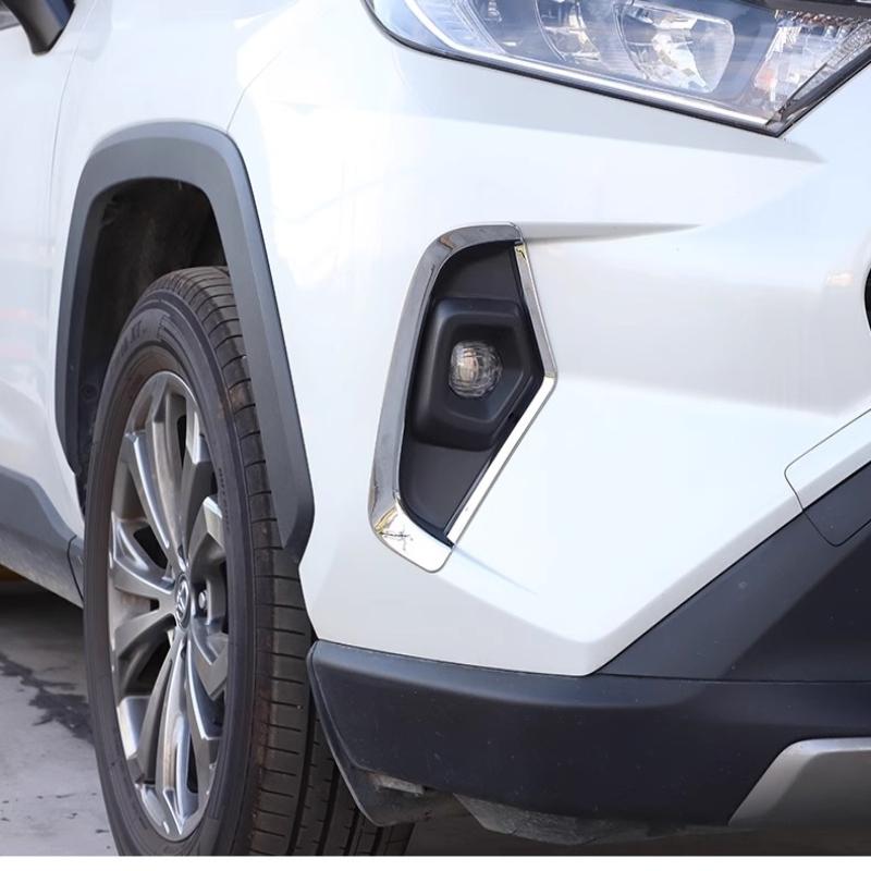 For Toyota RAV4 RAV 4 XA50  2024 ABS black Front Bumper Front Fog Lights frame fog Lamp Decoration Cover sticker accessories