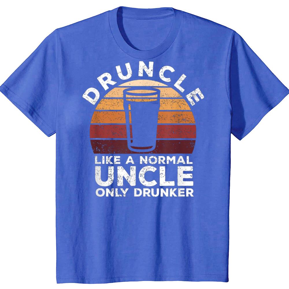 Druncle Funny Vintage Drunk Beer Drinking Uncle 100% Cotton T-shirts Men Casual Tshirt Loose Oversized Streetwear T Shirt