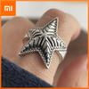 925 Sterling Silver Rings for Women Couple Minimalist Handmade Simple Retro Star Ring Fine Jewelry Gift Prevent Allergy