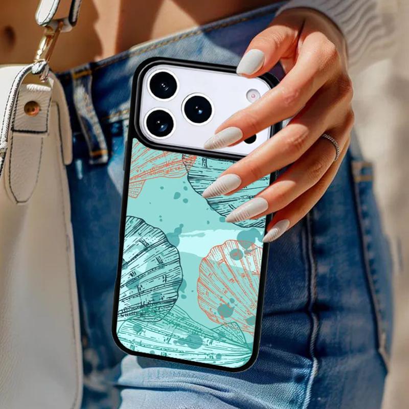 Sea Shells Phone Case For iPhone 17 Air 14 15 13 12 Max Cover For Apple 16e 11 Pro Max Plus Coque