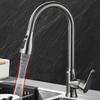 Kitchen Faucet Single Hole Pull-Out Spout Kitchen Sink Mixer Faucet Stream Spray Head Gun Gray/Black Mixer Faucet