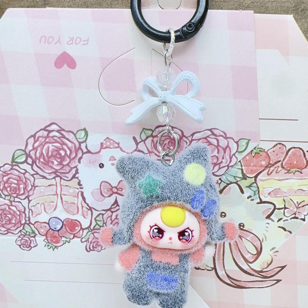 Dopamine Beanie Cartoon Keychain: Trendy Pendant for Kids and Adults
