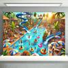 1 Piece, Summer Swimming Pool Amusement Park Hawaiian Pool Party Backdrop Fabric, Background Decoration, Room, Garden