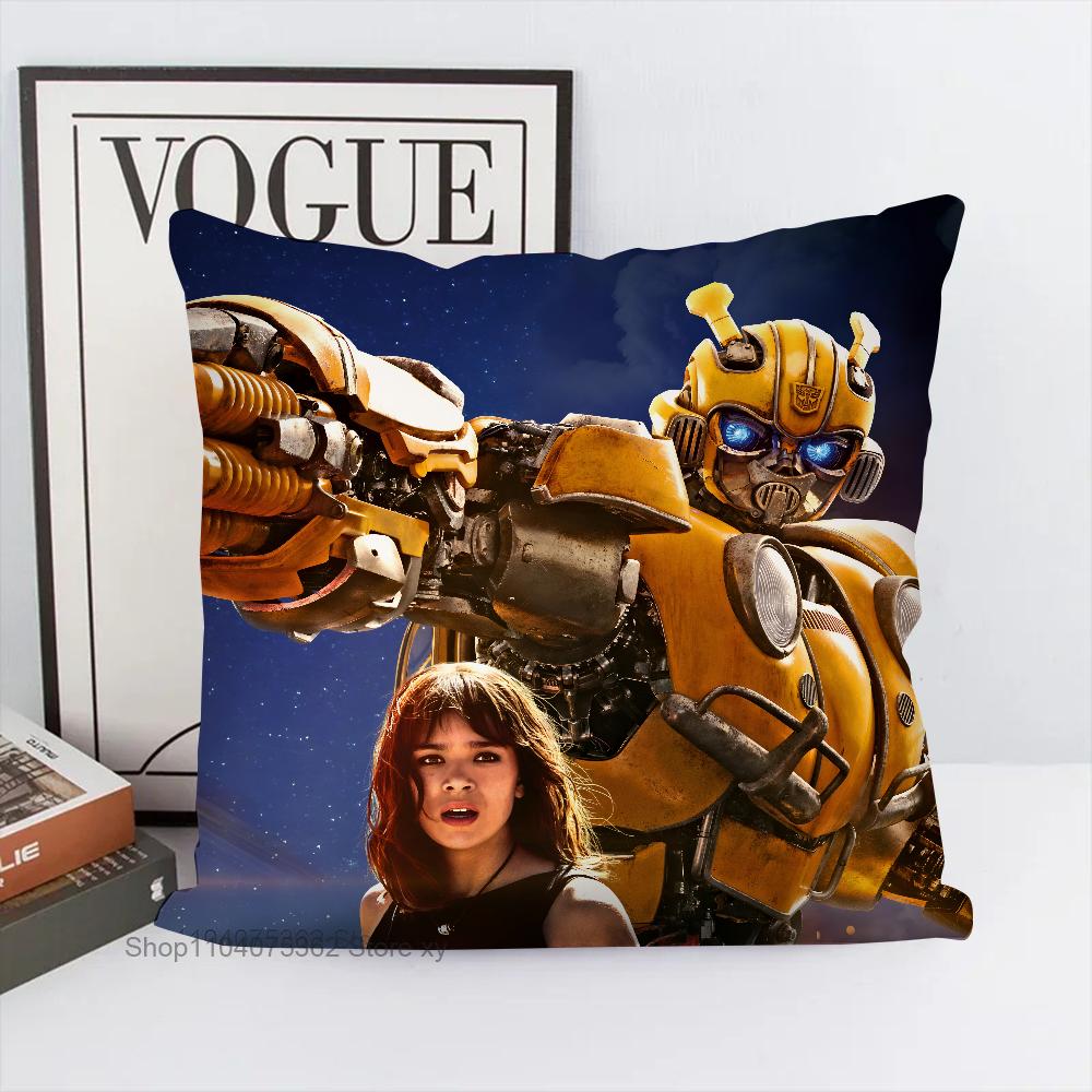 Anime Movie B-Bumblebee Pillow Case Square Pillow Bedroom Sofa Leisure Comfort Cushion Car Living Room Home Decoration