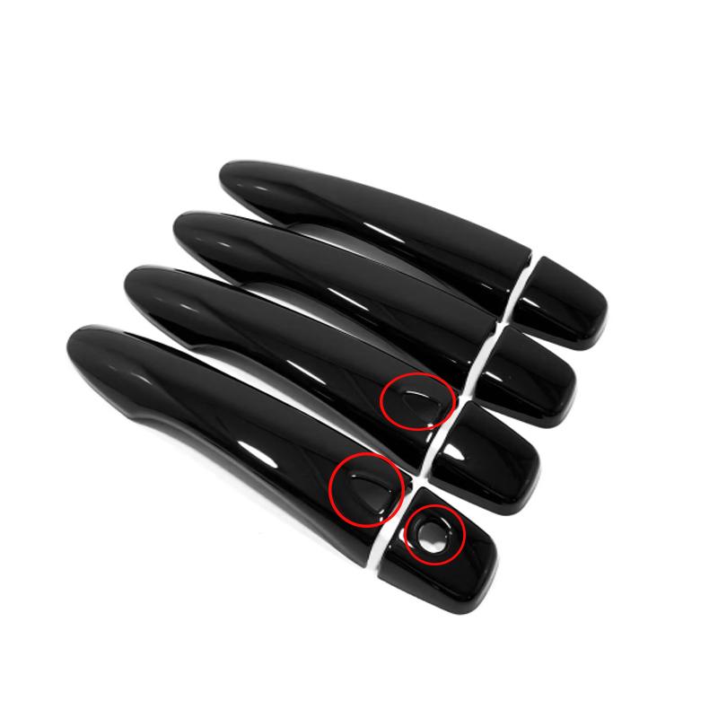 For Nissan Maxima A36 2016 2017 2018   ABS Chrome Carbon Fiber Black Door Handle Cover Sticker Car Styling Accessories