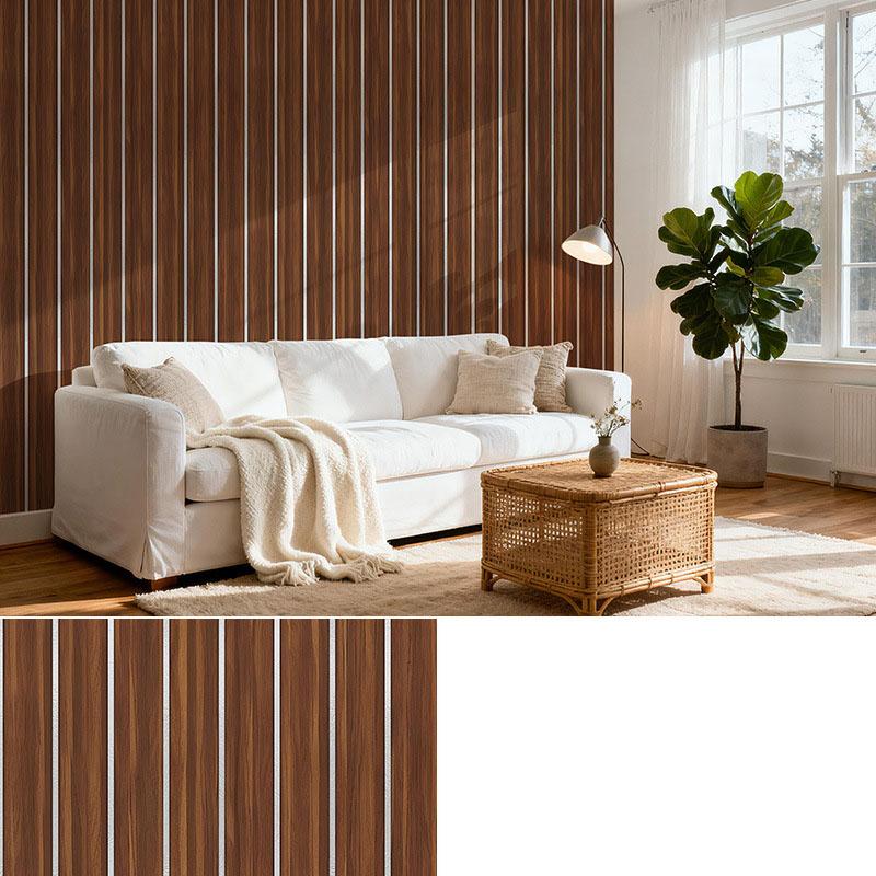 Self Adhesive Grille Wallpaper3D Fluted Wall Panel Sticker, Peel and Stick PVC Wallpaper for Living Room TV Background, Bedroom Wall Decor