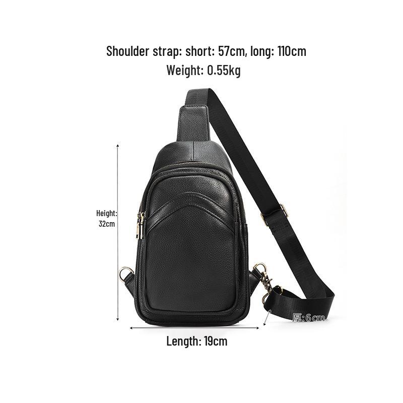 DUJIANG Men's Retro Leather Crossbody Bag - Large Capacity, Multifunctional Commuter Shoulder Bag